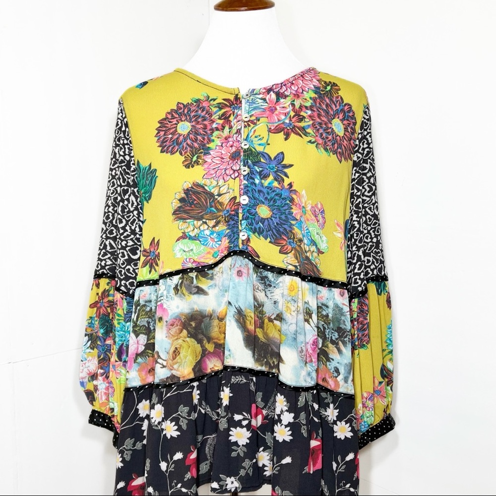 Floral Patchwork Blouse - Multicolor - image 6